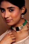 Buy_Neeta Boochra_Multi Color Stone Midnight Sparkle Carved Pendant Choker _at_Aza_Fashions