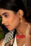 Buy_Neeta Boochra_Orange Kundan Embellished Earrings _at_Aza_Fashions