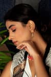 Buy_Neeta Boochra_Orange Kundan Embellished Earrings 