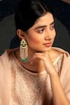 Buy_Neeta Boochra_Green Onyx Pearl Embellished Studs _at_Aza_Fashions