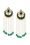 Neeta Boochra_Green Onyx Pearl Embellished Studs _Online_at_Aza_Fashions