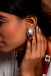 Neeta Boochra_Pink Ruby Stone Radiant Sparkle Embellished Studs _Online_at_Aza_Fashions