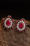 Shop_Neeta Boochra_Pink Ruby Kundan And Stone Embellished Studs _at_Aza_Fashions