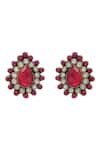 Neeta Boochra_Pink Ruby Kundan And Stone Embellished Studs _Online_at_Aza_Fashions