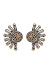 Buy_Neeta Boochra_Gold Plated Carved Fan Studs_Online_at_Aza_Fashions