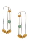 Neeta Boochra_Gold Plated Stone Embellished Carved Earrings_Online_at_Aza_Fashions