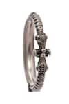 Buy_Neeta Boochra_Silver Plated Serpentine Charm Engraved Tribal Bangle _Online_at_Aza_Fashions