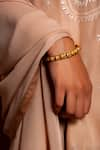 Buy_Neeta Boochra_Gold Plated Rawa Elegance Classic Bangle _at_Aza_Fashions