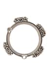 Neeta Boochra_Silver Plated Gota Patti Tribal Ghungroo Rhapsody Statement Bangle _Online_at_Aza_Fashions
