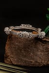 Neeta Boochra_Silver Plated Gota Patti Tribal Ghungroo Rhapsody Statement Bangle _at_Aza_Fashions