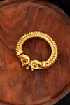 Shop_Neeta Boochra_Gold Plated Peacock Splendor Sutlada Bangle _at_Aza_Fashions