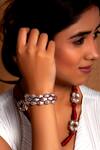 Buy_Neeta Boochra_Silver Plated Wax Beads Sonic Melody Dholki Bracelet _at_Aza_Fashions