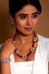 Shop_Neeta Boochra_Silver Plated Wax Beads Sonic Melody Dholki Bracelet _Online_at_Aza_Fashions