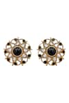 Neeta Boochra_Black Onyx Gemstone Mystic Noir Blossom Studs _Online_at_Aza_Fashions