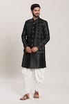 Buy_Arihant Rai Sinha_Black Silk, Velvet Zari, Sequins Embroidered Kurta Set _Online_at_Aza_Fashions