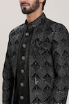 Shop_Arihant Rai Sinha_Black Silk, Velvet Zari, Sequins Embroidered Kurta Set _Online_at_Aza_Fashions