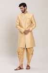 Buy_Aryavir Malhotra_Gold Jacquard Woven Bloom Kurta With Peshawari Pant _Online_at_Aza_Fashions