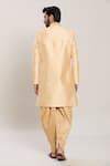 Shop_Aryavir Malhotra_Gold Silk Fleur Jacquard Panel Kurta With Peshawari Pant _at_Aza_Fashions