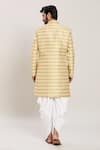 Shop_Arihant Rai Sinha_Yellow Wool, Cotton Vine Jaal Woven Jacquard Kurta With Peshawari Pant _at_Aza_Fashions
