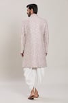 Shop_Aryavir Malhotra_Purple Malai Silk Embroidery Sequin Gul And Zari Kurta With Peshawari Pant _at_Aza_Fashions