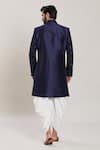 Shop_Aryavir Malhotra_Blue Silk Embroidery Sequin Garden Jaal Woven Attached Velvet Jacket Kurta Set _at_Aza_Fashions