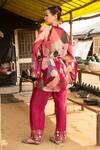 Shop_Soniya G_Magenta Silk Blend Printed Abstract Round Embroidered Cape Pant Set _at_Aza_Fashions