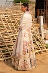 Shop_Soniya G_Ivory Silk Blend Embroidered Chitta And Mirror Work Anarkali With Dupatta _at_Aza_Fashions