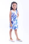 LA DEE DA_Blue Cotton Blend Printed Jellyfish Fish Jumpsuit  _at_Aza_Fashions