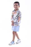 Buy_LA DEE DA_Multi Color Cotton Blend Printed Dragonfly Shirt With Shorts  _at_Aza_Fashions