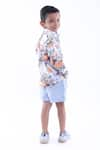 LA DEE DA_Multi Color Cotton Blend Printed Dragonfly Shirt With Shorts  _at_Aza_Fashions