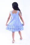 Shop_LA DEE DA_Blue Cotton Blend Stripe Pattern Frill Dress  _at_Aza_Fashions