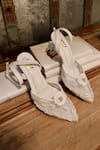 Buy_Tiesta_White Thread Chloe Bridal Heels_at_Aza_Fashions