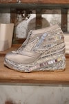 Shop_Tiesta_Grey Pearls Poppy Bridal Sneaker Platform Wedges _at_Aza_Fashions