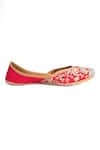 Azora_Red Zardozi Nazarah Garden Embroidered Juttis _Online_at_Aza_Fashions