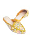 Shop_Azora_Yellow Sequin Mystique Blossom Embroidered Mules _at_Aza_Fashions