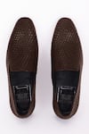 Shop_BUBBER COUTURE_Brown Mesh Brooks Pointed-toe Moccasin Shoes _at_Aza_Fashions