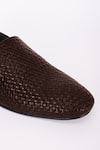 Buy_BUBBER COUTURE_Brown Mesh Brooks Pointed-toe Moccasin Shoes _Online_at_Aza_Fashions