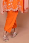 Shetab Kazmi_Orange Mul Chanderi Embroidered Cutwork Notched Vine Kurta Salwar Set _Online_at_Aza_Fashions