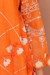 Shetab Kazmi_Orange Mul Chanderi Embroidered Cutwork Notched Vine Kurta Salwar Set _at_Aza_Fashions