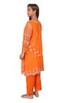 Buy_Shetab Kazmi_Orange Mul Chanderi Embroidered Cutwork Notched Vine Kurta Salwar Set 