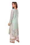 Shop_Shetab Kazmi_Green Mul Chanderi Embroidered Tukri Work Floral Jaali Kurta Pant Set _Online_at_Aza_Fashions