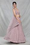 Shop_Samyukta Singhania_Pink Silk, Organza, Chiffon Sequins, Cut Work Periwinkle Embroidered Lehenga Set_Online_at_Aza_Fashions