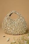 Buy_Clutch'D_Silver Japanese Beads Embellished Bag_at_Aza_Fashions