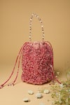 Buy_Clutch'D_Pink Japanese Beads Embellished Potli Bag _at_Aza_Fashions