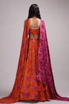 Shop_Breathe by Aakanksha Singh_Pink Upada Silk Printed Floral Square Neck Ginger Lehenga Blouse Set _at_Aza_Fashions