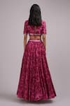 Shop_Breathe by Aakanksha Singh_Purple Upadha Silk Print Abstract V Neck Chrisoula Lehenga Set _at_Aza_Fashions