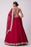 Shop_Vvani by Vani Vats_Red Lehenga And Dupatta Organza Embroidered Mirror Sweetheart Work Flared Set _at_Aza_Fashions