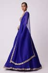 Vvani by Vani Vats_Blue Lehenga And Dupatta Organza Embroidered Mirror Sweetheart Flared Set _Online_at_Aza_Fashions