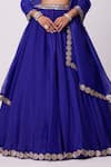 Buy_Vvani by Vani Vats_Blue Lehenga And Dupatta Organza Embroidered Mirror Sweetheart Flared Set _Online_at_Aza_Fashions