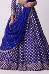 Buy_Vvani by Vani Vats_Blue Lehenga And Dupatta Organza Embroidered Mirror Sweetheart Floral Set _Online_at_Aza_Fashions